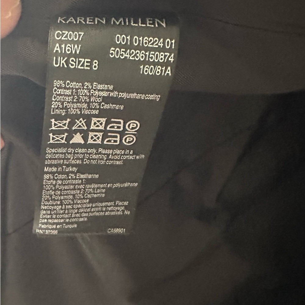 KAREN MILLEN Black Trench Coat Size 4/EU36 - Picture 9 of 9